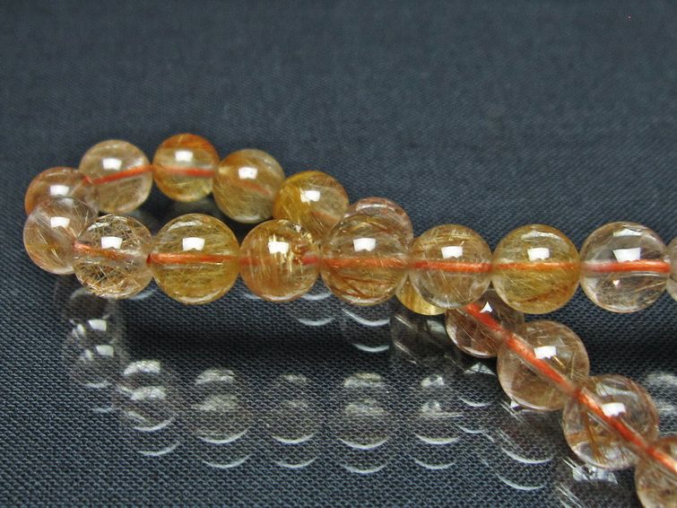 プラチナルチル ブレスレット 7mm レッド ルチルクォーツ メール便可 一点物 111-55118