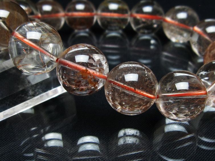 プラチナルチル ブレスレット 16mm レッド ルチルクォーツ 一点物 111-55167