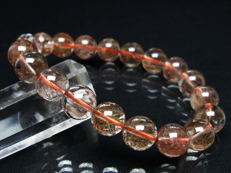 プラチナルチル ブレスレット 10mm レッド ルチルクォーツ 一点物 111-55171
