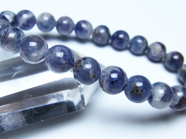 アイオライト ブレスレット 8mm アイオライトシリカ メール便可 一点物 111-55355