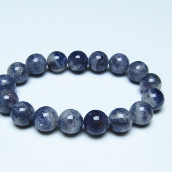 アイオライト ブレスレット 12mm アイオライトシリカ メール便可 一点物 111-55413