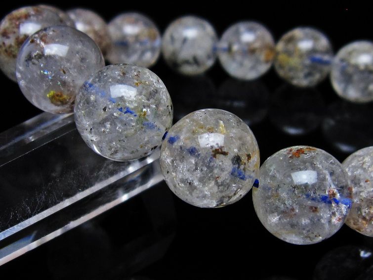 ガーデンクォーツ ブレスレット 13mm トルマリン入り メール便可 一点物 111-55679