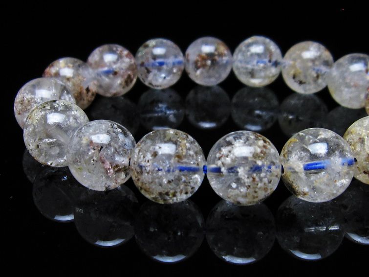 ガーデンクォーツ ブレスレット 13mm トルマリン入り メール便可 一点物 111-55679