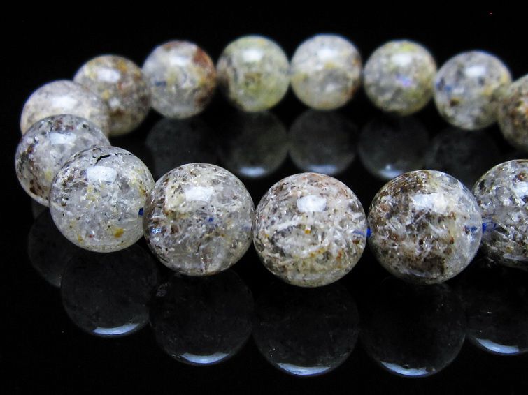 ガーデンクォーツ ブレスレット 13mm トルマリン入り メール便可 一点物 111-55713