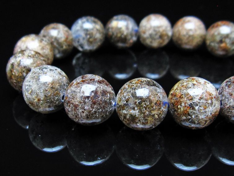 ガーデンクォーツ ブレスレット 13mm トルマリン入り メール便可 一点物 111-55743