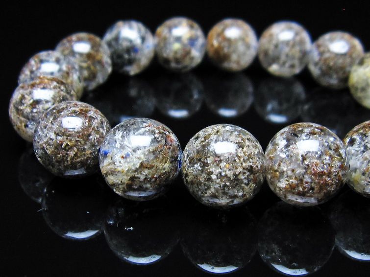 ガーデンクォーツ ブレスレット 13mm トルマリン入り メール便可 一点物 111-55762