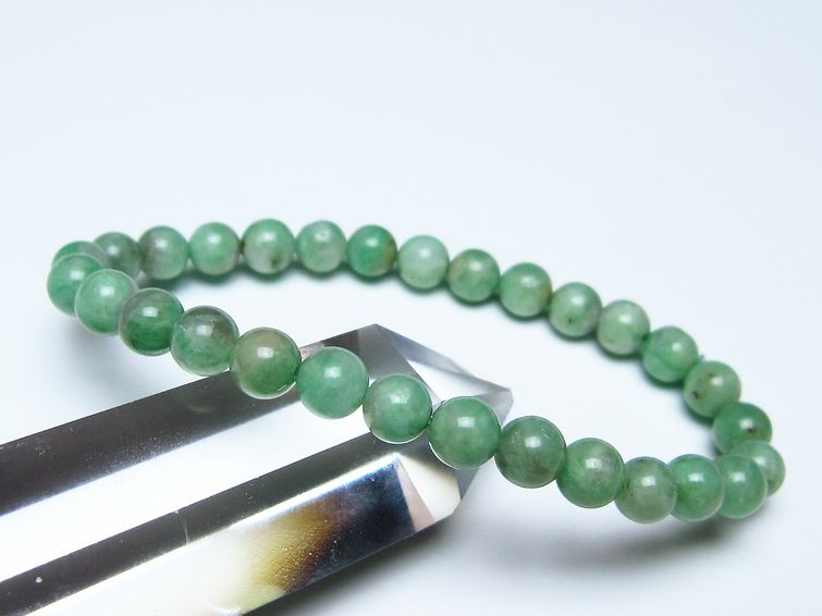 エメラルド ブレスレット 6mm メール便可 一点物 111-55974