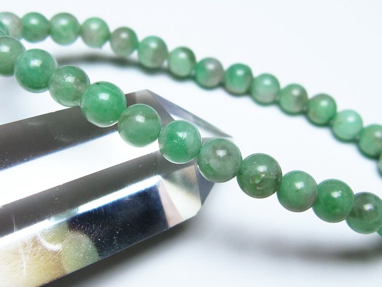 エメラルド ブレスレット 6mm メール便可 一点物 111-55976