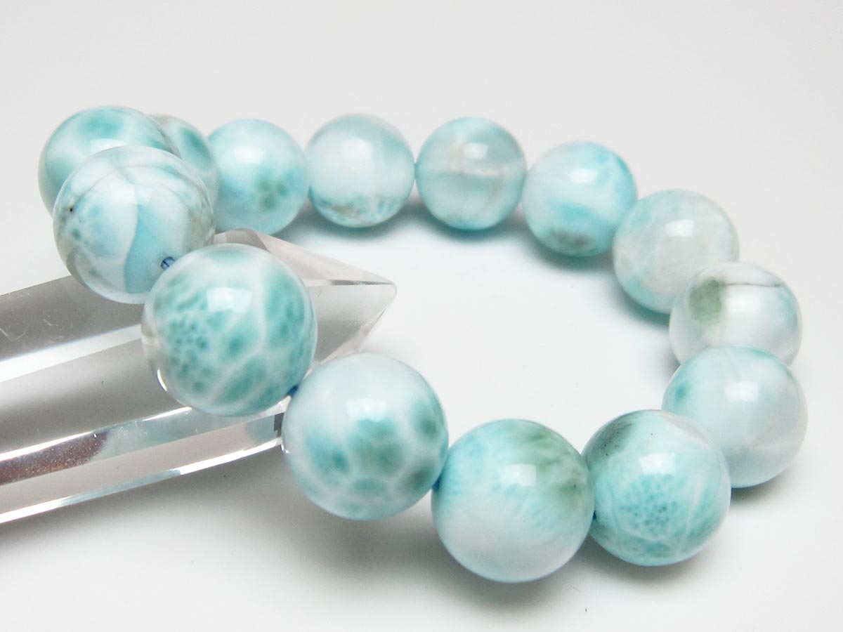 ラリマー ブレスレット 15mm 一点物 111-56491