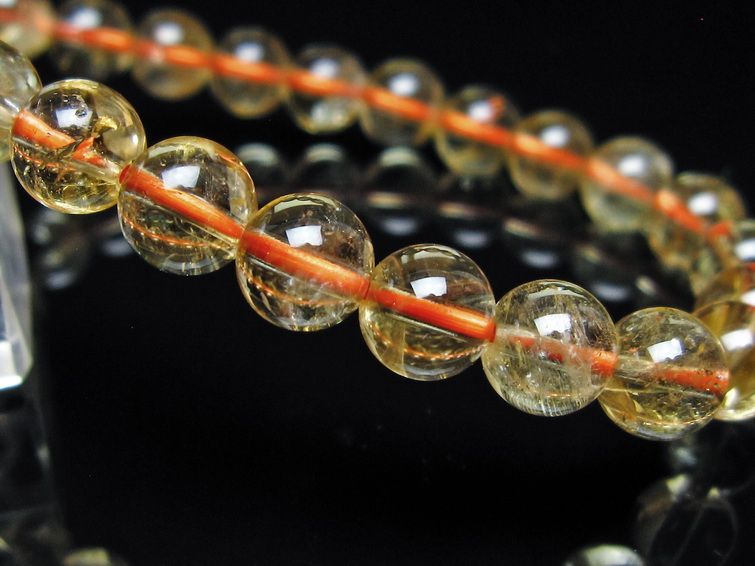 シトリンクォーツ ブレスレット 虹入り 7mm メール便可 一点物 111-56550