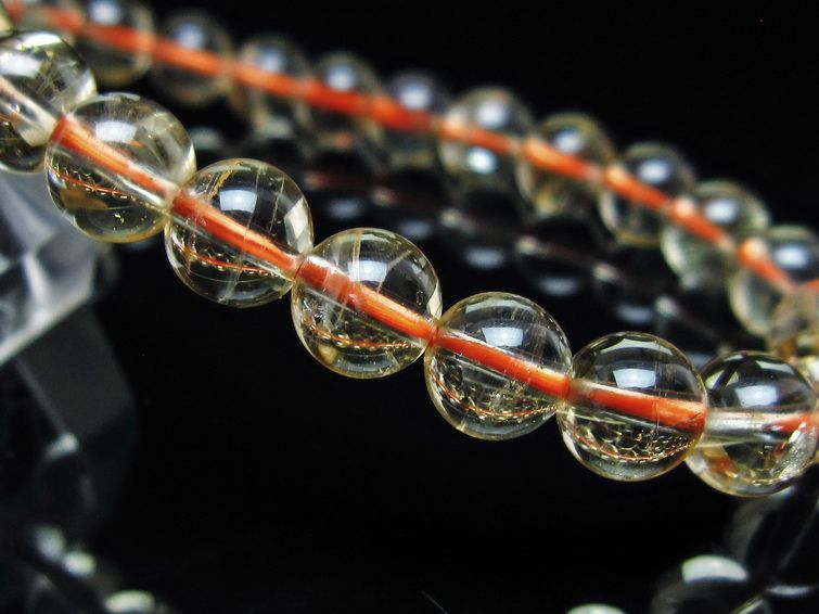 シトリンクォーツ ブレスレット 虹入り 7mm メール便可 一点物 111-56551