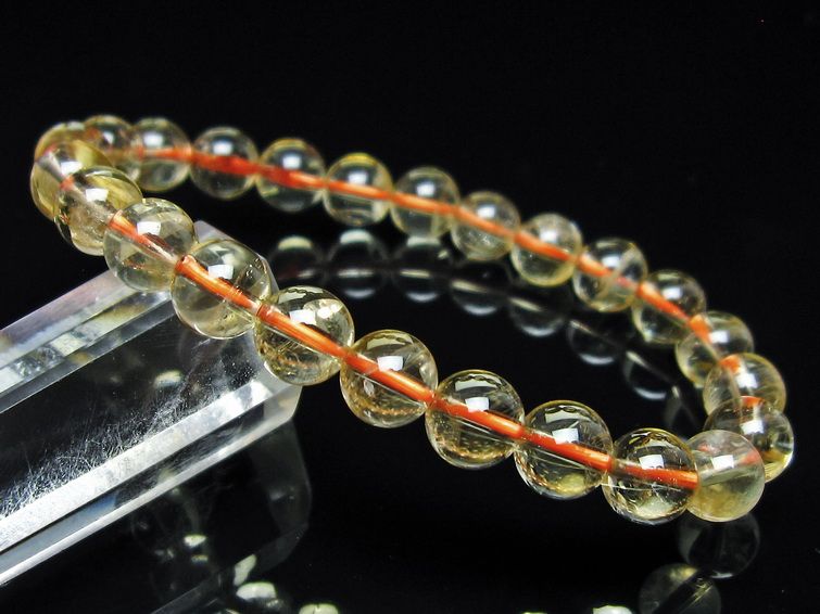 シトリンクォーツ ブレスレット 虹入り 7mm メール便可 一点物 111-56552