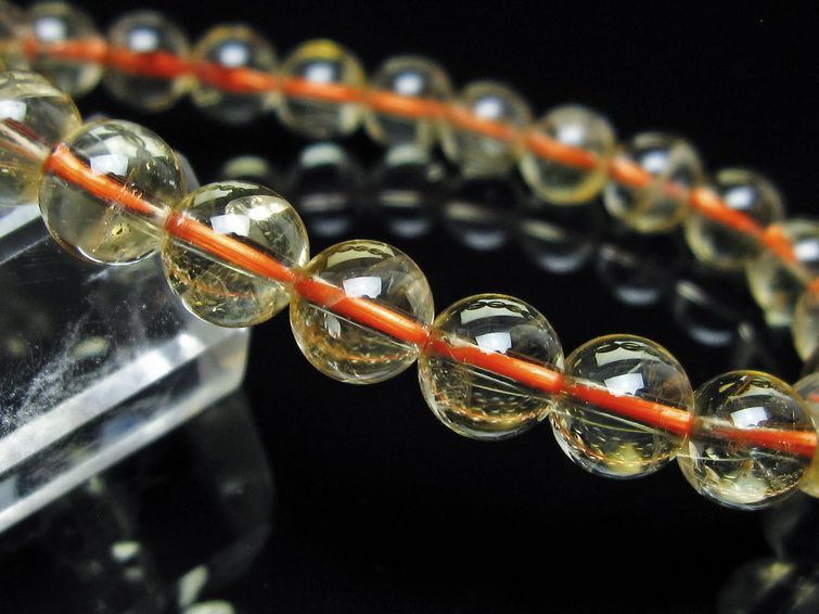 シトリンクォーツ ブレスレット 虹入り 7mm メール便可 一点物 111-56552