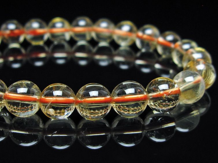 シトリンクォーツ ブレスレット 虹入り 7mm メール便可 一点物 111-56552