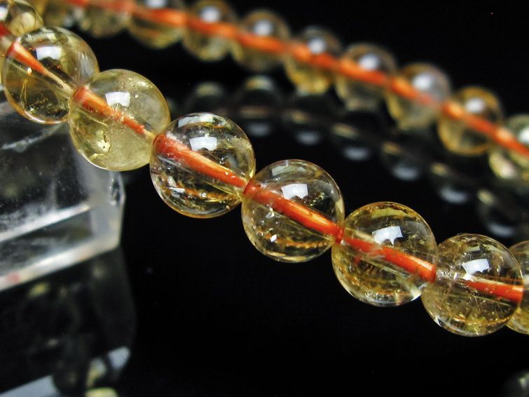 シトリンクォーツ ブレスレット 虹入り 7mm メール便可 一点物 111-56558