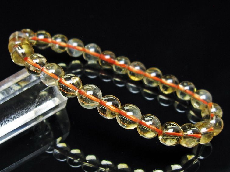 シトリンクォーツ ブレスレット 虹入り 7mm メール便可 一点物 111-56561