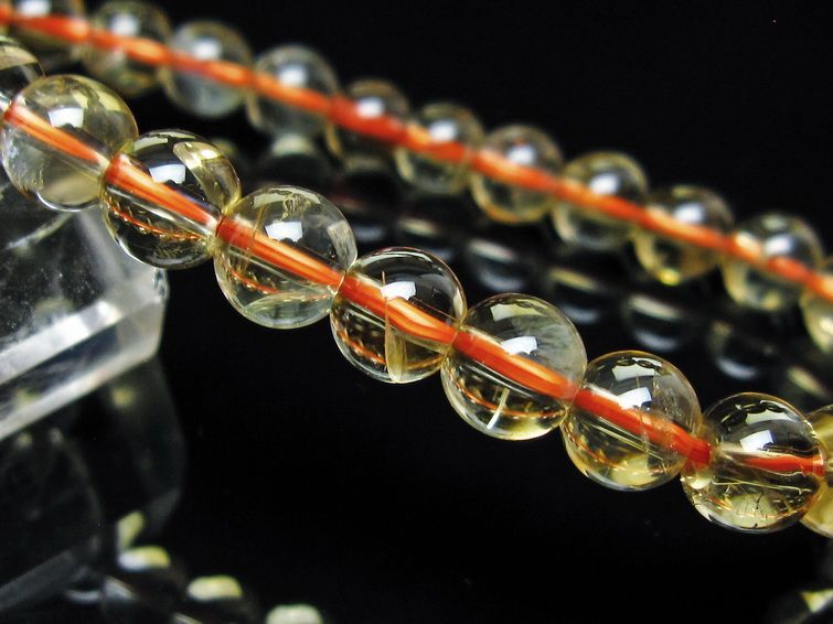 シトリンクォーツ ブレスレット 虹入り 7mm メール便可 一点物 111-56561