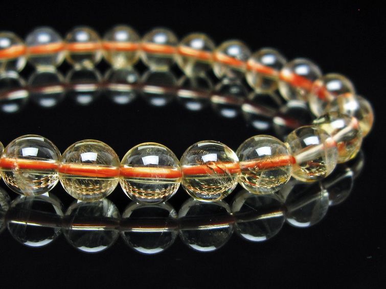 シトリンクォーツ ブレスレット 虹入り 7mm メール便可 一点物 111-56562