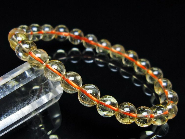 シトリンクォーツ ブレスレット 虹入り 7mm メール便可 一点物 111-56566