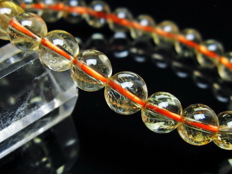 シトリンクォーツ ブレスレット 虹入り 7mm メール便可 一点物 111-56566