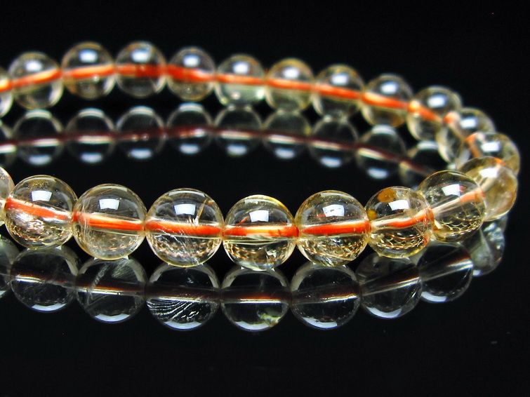 シトリンクォーツ ブレスレット 虹入り 7mm メール便可 一点物 111-56566