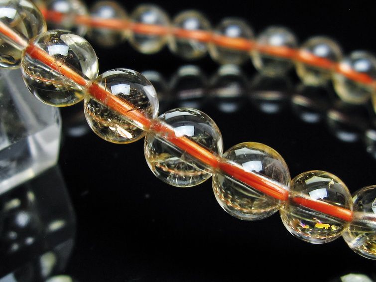 シトリンクォーツ ブレスレット 虹入り 7mm メール便可 一点物 111-56571