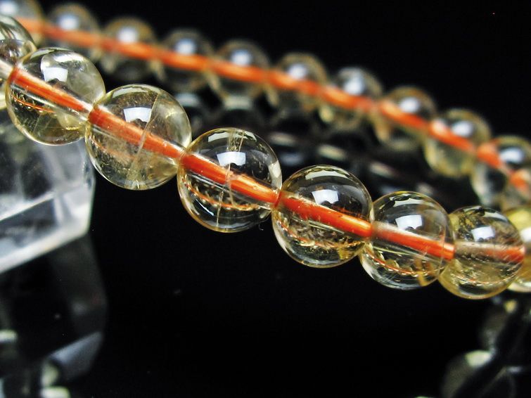 シトリンクォーツ ブレスレット 虹入り 7mm メール便可 一点物 111-56575