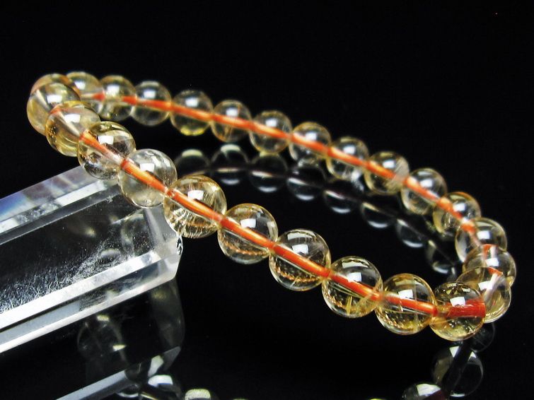 シトリンクォーツ ブレスレット 虹入り 7mm メール便可 一点物 111-56576