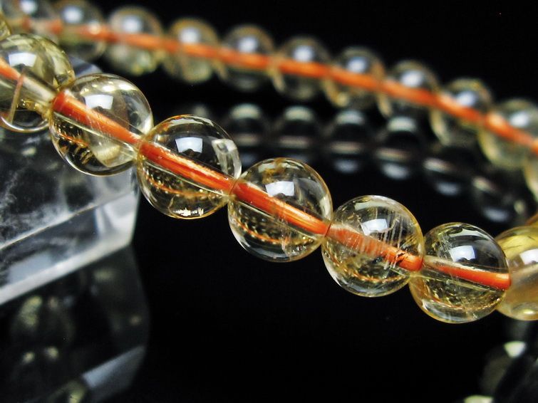 シトリンクォーツ ブレスレット 虹入り 7mm メール便可 一点物 111-56577