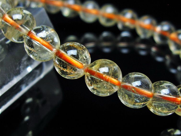 シトリンクォーツ ブレスレット 虹入り 7mm メール便可 一点物 111-56578