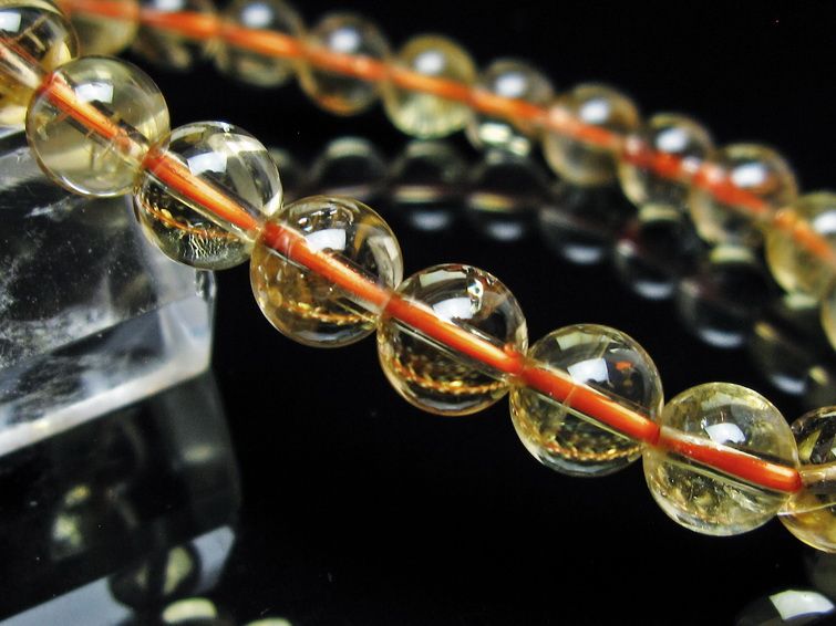 シトリンクォーツ ブレスレット 虹入り 7mm メール便可 一点物 111-56580