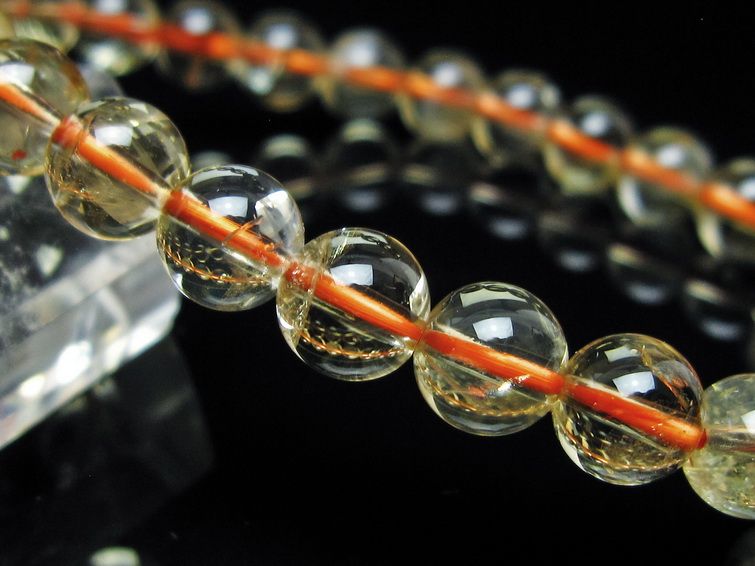 シトリンクォーツ ブレスレット 虹入り 7mm メール便可 一点物 111-56584