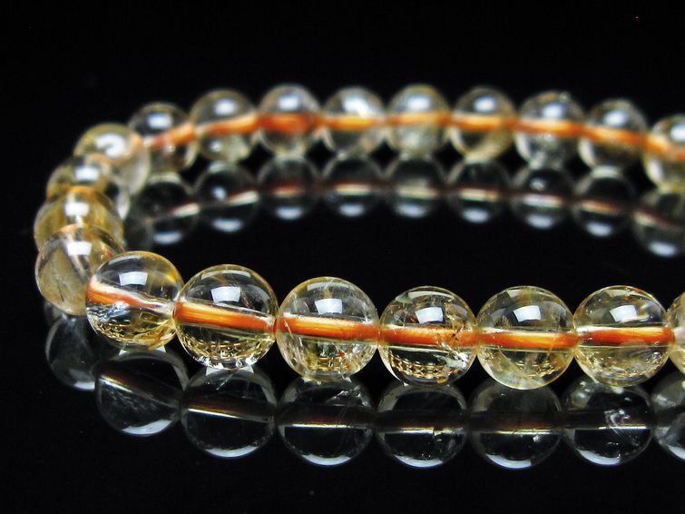 シトリンクォーツ ブレスレット 虹入り 7mm メール便可 一点物 111-56585