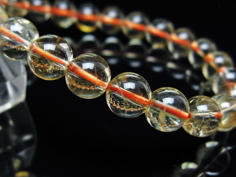 シトリンクォーツ ブレスレット 虹入り 7mm メール便可 一点物 111-56586