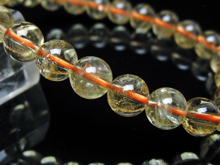 シトリンクォーツ ブレスレット 虹入り 7mm メール便可 一点物 111-56588