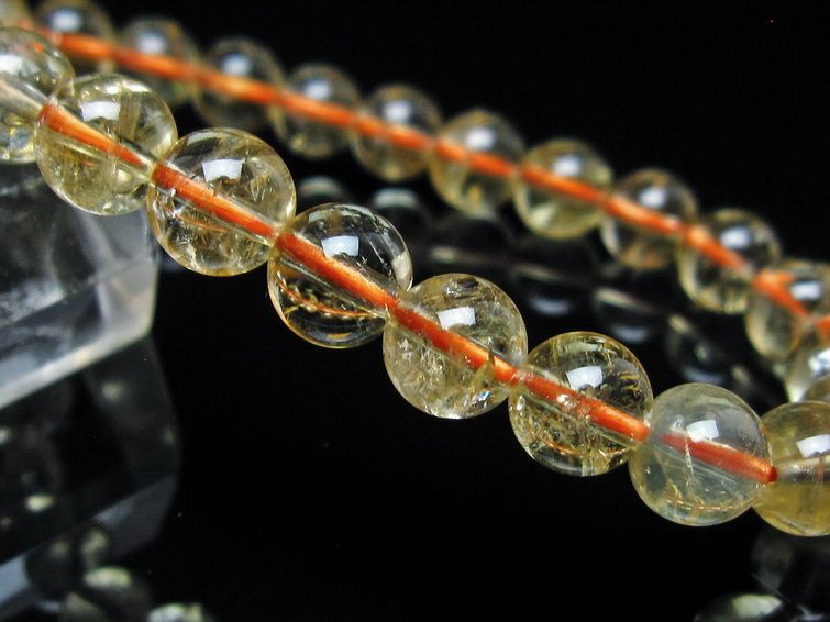 シトリンクォーツ ブレスレット 虹入り 7mm メール便可 一点物 111-56589