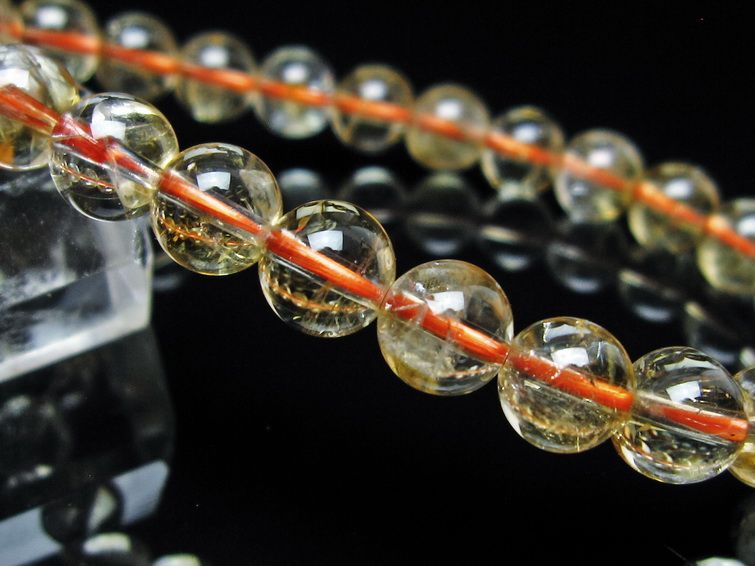 シトリンクォーツ ブレスレット 虹入り 7mm メール便可 一点物 111-56590
