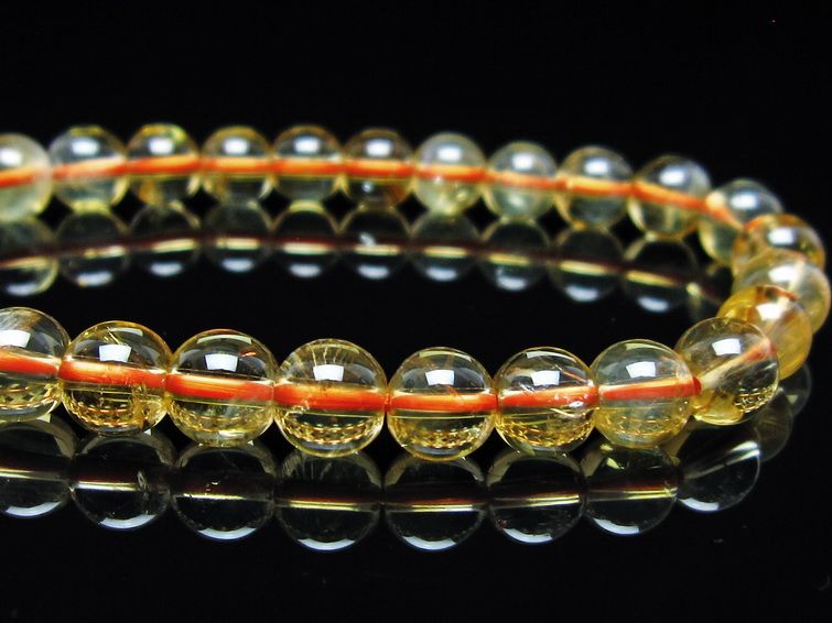 シトリンクォーツ ブレスレット 虹入り 7mm メール便可 一点物 111-56599