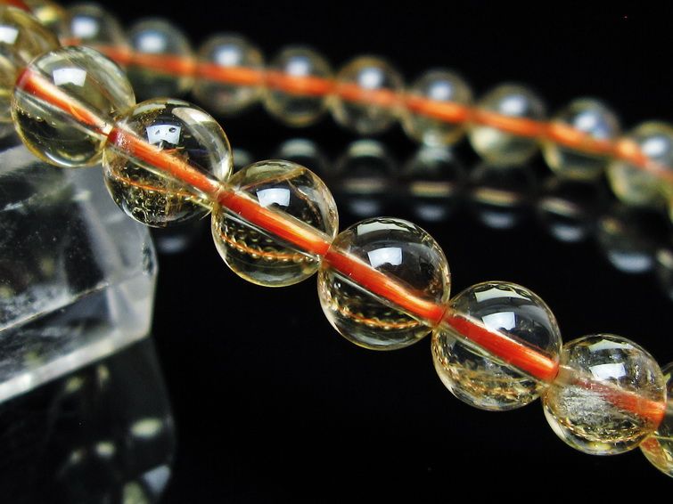 シトリンクォーツ ブレスレット 虹入り 7mm メール便可 一点物 111-56601