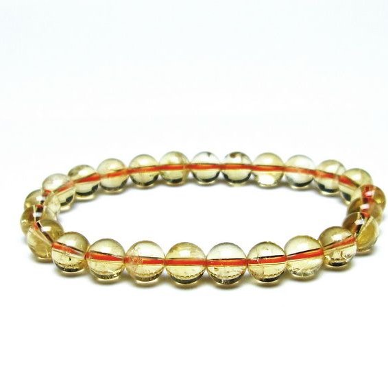 シトリンクォーツ ブレスレット 虹入り 7mm メール便可 一点物 111-56602