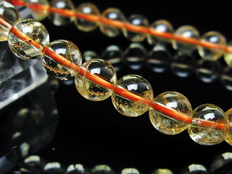 シトリンクォーツ ブレスレット 虹入り 7mm メール便可 一点物 111-56602