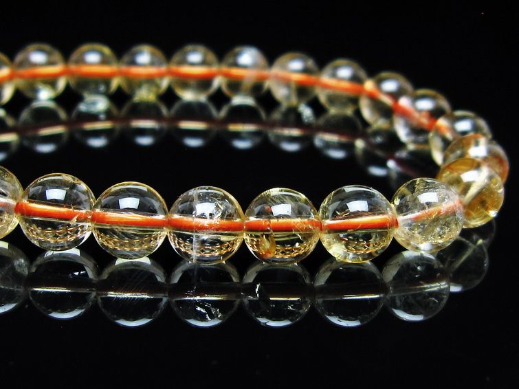 シトリンクォーツ ブレスレット 虹入り 7mm メール便可 一点物 111-56603