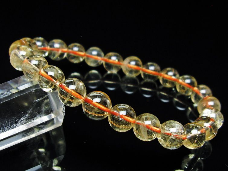 シトリンクォーツ ブレスレット 虹入り 8mm メール便可 一点物 111-56608