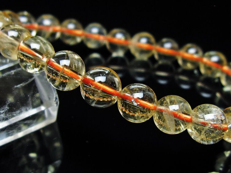 シトリンクォーツ ブレスレット 虹入り 8mm メール便可 一点物 111-56608
