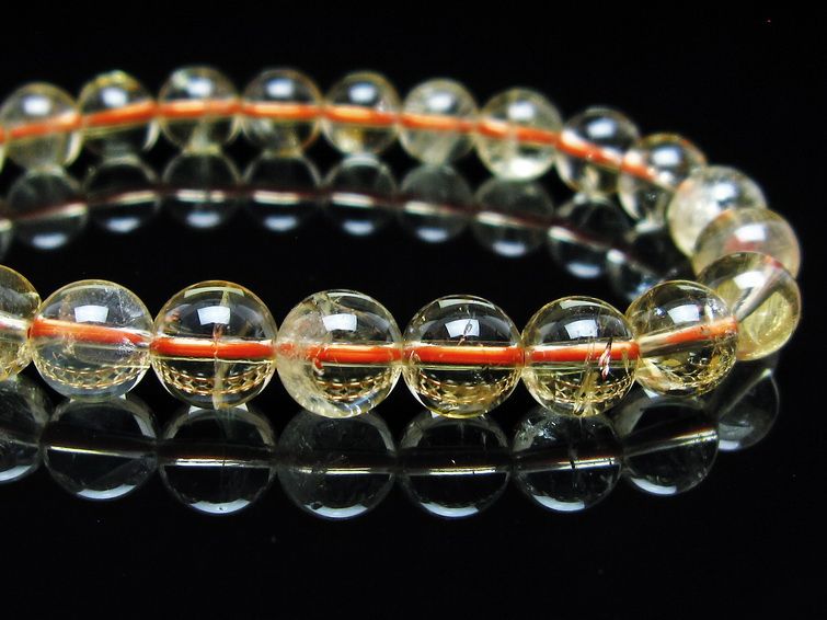 シトリンクォーツ ブレスレット 虹入り 8mm メール便可 一点物 111-56608