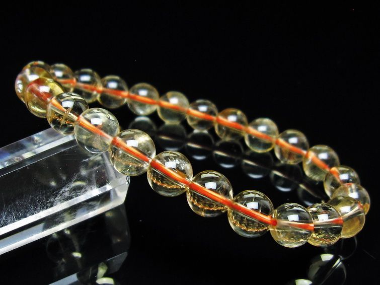 シトリンクォーツ ブレスレット 虹入り 8mm メール便可 一点物 111-56610