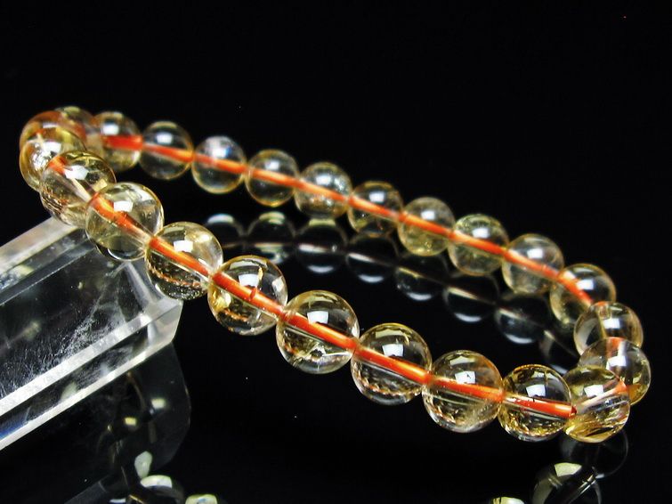 シトリンクォーツ ブレスレット 虹入り 8mm メール便可 一点物 111-56611