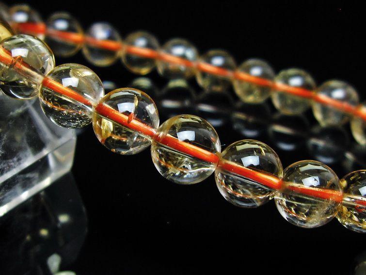 シトリンクォーツ ブレスレット 虹入り 8mm メール便可 一点物 111-56611