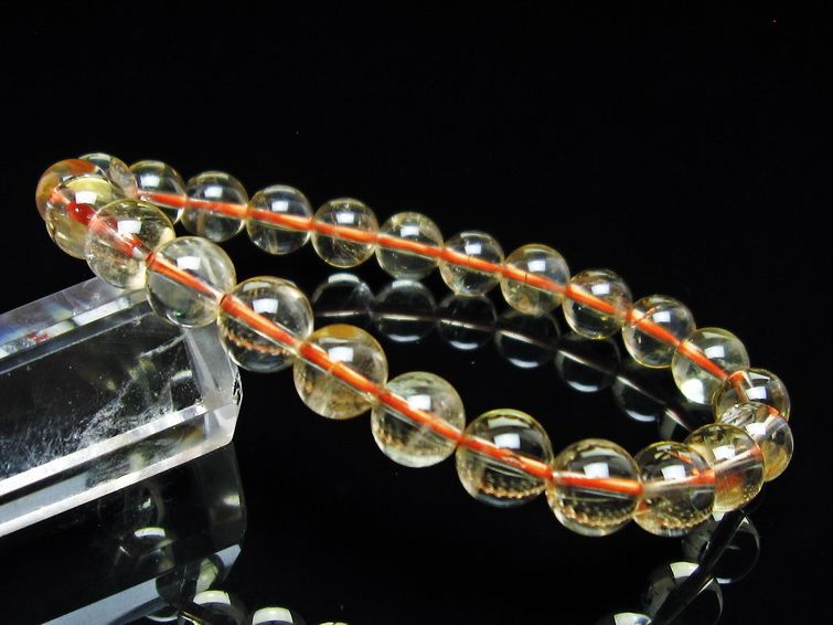 シトリンクォーツ ブレスレット 虹入り 8mm メール便可 一点物 111-56612
