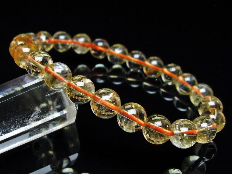 シトリンクォーツ ブレスレット 虹入り 8mm メール便可 一点物 111-56614